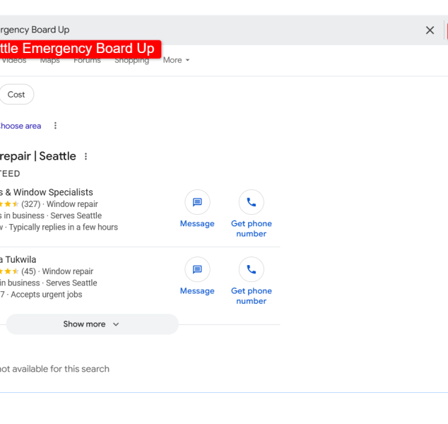 Ranking on the first page of Google Screenshot